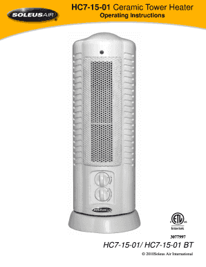 Ceramic Tower Heater Operating Instructions