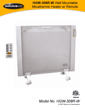 Soleus Air Micathermic Heater Owner's Manual