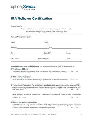 IRA Rollover Certification Form