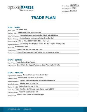 Trade Plan Execution Form