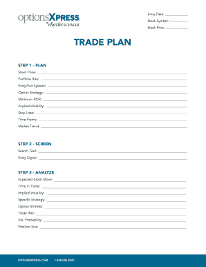 Trade Plan Execution Form