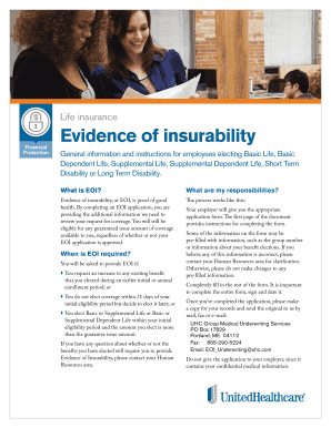 Evidence of Insurability Form
