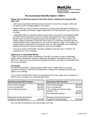 MetLife Accelerated Benefits Claim Form