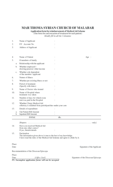 Medical Aid Reimbursement Application