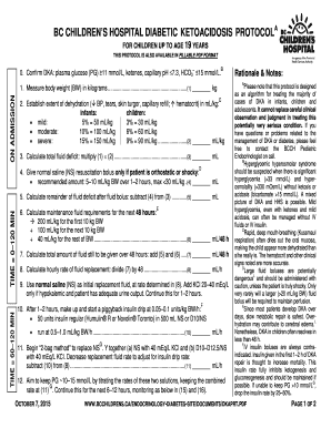 BC Children's Hospital Diabetic Ketoacidosis Protocol