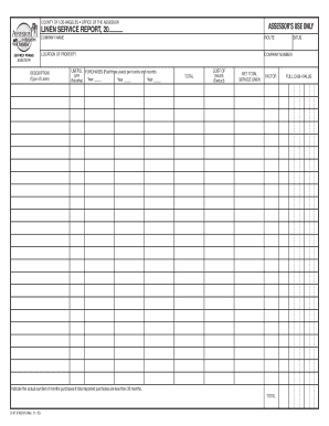 Linen Service Report