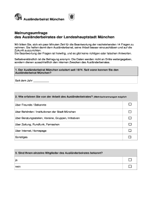 Meinungsumfrage des Ausländerbeirates München