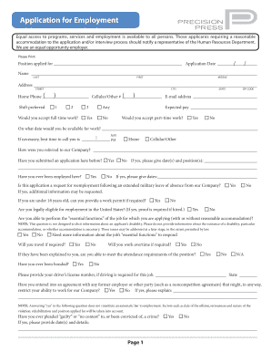 Employment Application Form