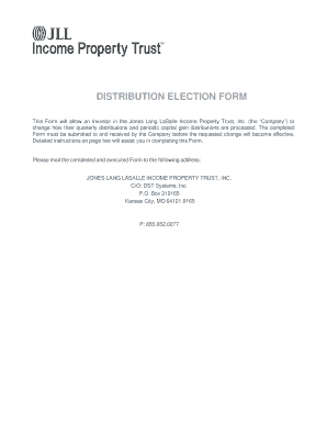Jones Lang LaSalle Distribution Election Form