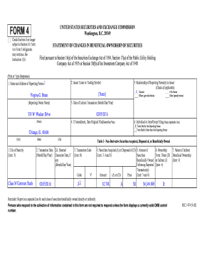 SEC Form 4 Statement of Changes in Beneficial Ownership