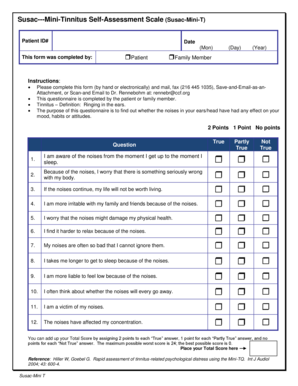Susac-Mini-Tinnitus Self-Assessment Scale