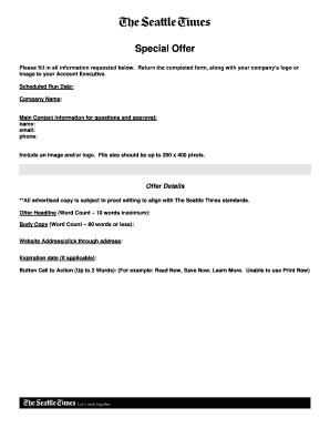Special Offer Form