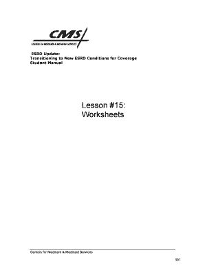 Entrance Conference Worksheet for ESRD Facilities