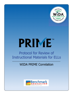 WIDA PRIME Correlation Form for Educators