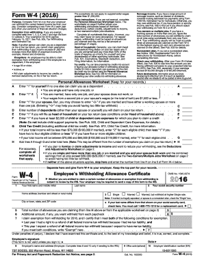 Form W-4 (2016)