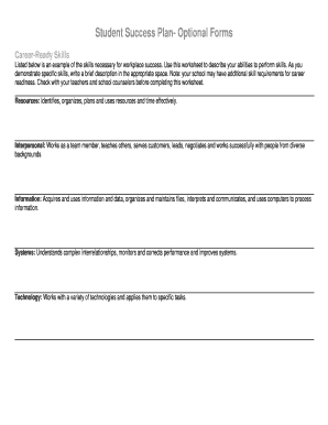 Student Success Plan Form