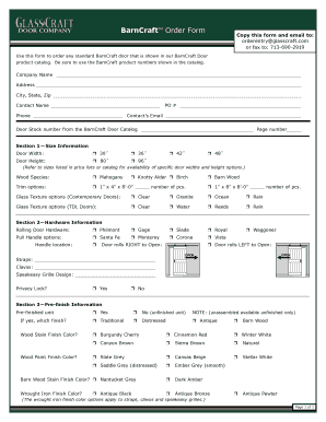 BarnCraft Door Order Form