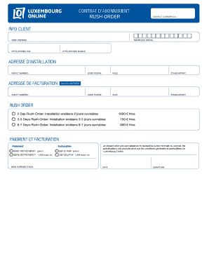 Contrat d'abonnement Luxembourg Online