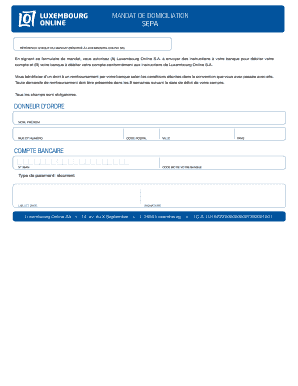 MANDAT DE DOMICILIATION