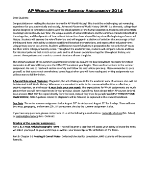 AP World History Summer Assignment 2012-2013 - branham cuhsd