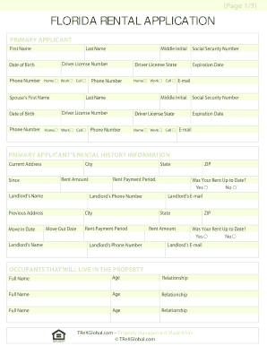 Rental Application Form