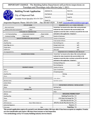 Building Permit Application