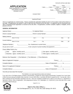 USDA Housing Application Form