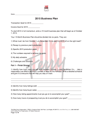 2015 Business Plan Template