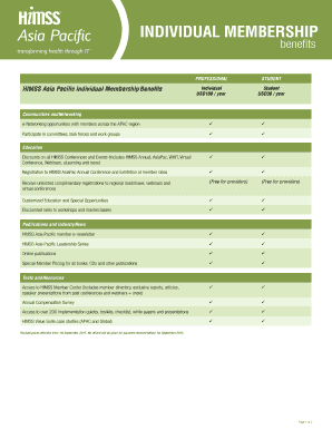 HIMSS Asia Pacific Individual Membership Application