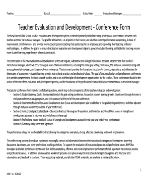 Teacher Evaluation and Development Conference Form