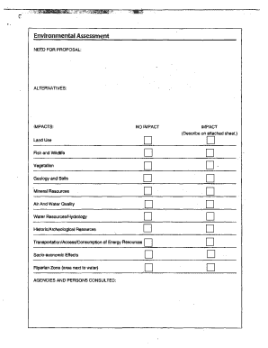 Environmental Assessment Form