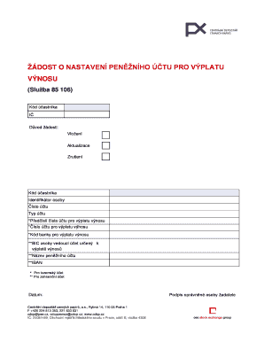Request for Setting Up a Payment Account for Income