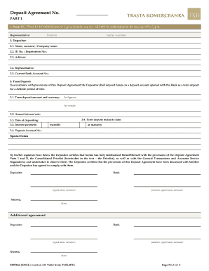 Cyprus Term Deposit Agreement