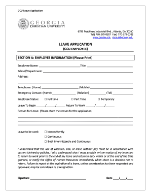 GCU Employee Leave Application