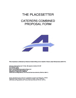 Caterers Combined Proposal Form