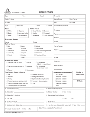 Healthcare Intake Form