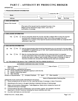 Affidavit by Producing Broker
