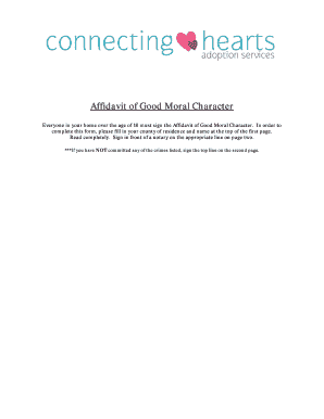 Affidavit of Good Moral Character