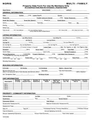 Multi-Family Property Data Form