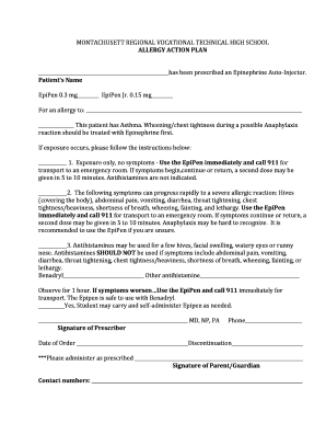 Allergy Action Plan