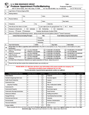 Producer Appointment Profile Form