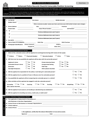 Enhanced Police Records Check Form