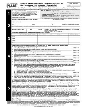 Short Term Medical PLUS Application