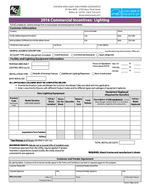 Commercial Lighting Incentives Form