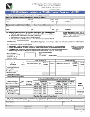 Iowa Residential Weatherization Program Rebate Form