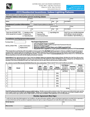 2015 Residential Indoor Lighting Rebate Form
