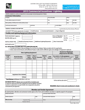 Commercial Lighting Incentive Form