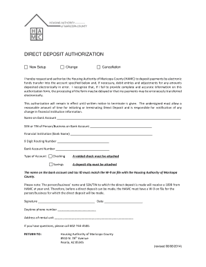 Direct Deposit Authorization Form
