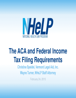 ACA and Federal Income Tax Filing Requirements