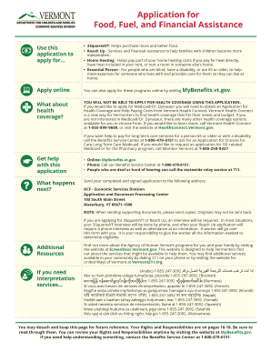 Vermont Food, Fuel, and Financial Assistance Application